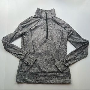 Lululemon Rush Hour 1/2 Zip Jacquard White Black 6